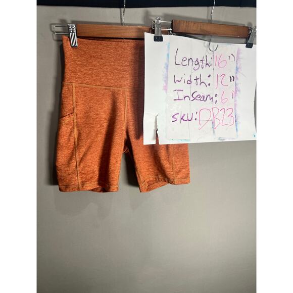Offline Aerie Biker Shorts Womens Medium Orange Athletic Running Workout Pockets - Picture 5 of 9